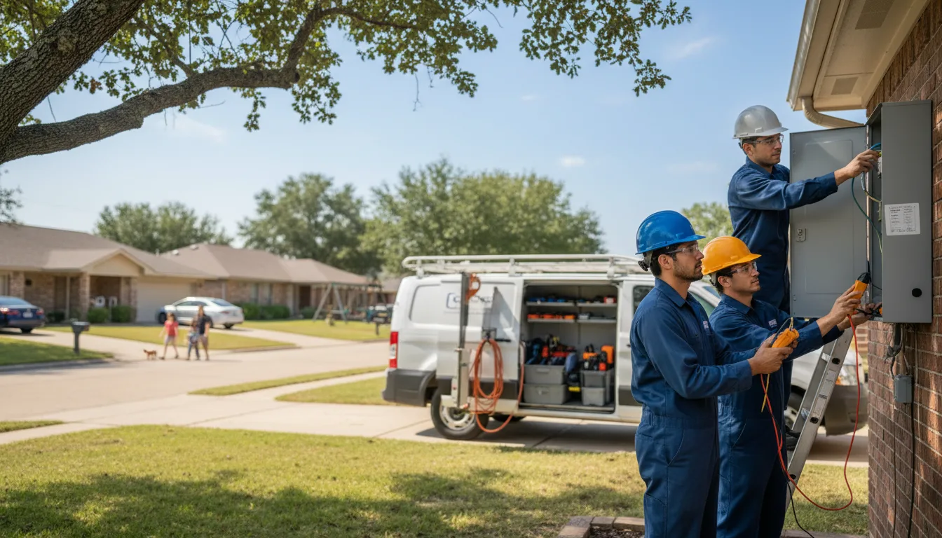 Certified electrician providing emergency electrical services in Brenham, TX